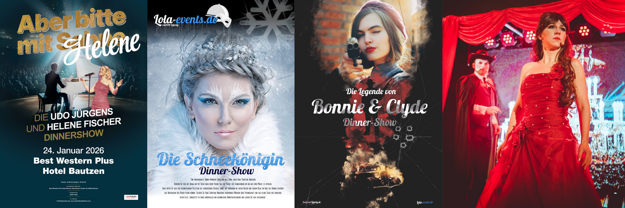 Banner aus Plakaten für Theaterdinner